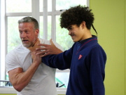 Drama students learn stunt techniques