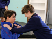 Drama students learn stunt techniques