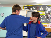 Drama students learn stunt techniques
